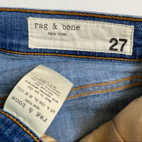 Rag & bone high rise waist ankle skinny crop cropped light blue jeans pants - Picture 9 of 13